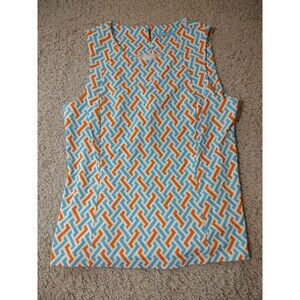 J. McLaughlin Sleeveless Top Size L Retro Colors And Design Nylon Spandex